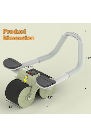 Relife Ab-04 Ab Roller Dirsek Destekli Karın Çalıştırıcı, Otomatik Geri Tepme Özellikli, Diz Matlı Karın Kası Çalıştırıcı, Erkekler Ve Kadınlar Için, Karın Kası Antrenmanı, Çift Tekerlekli
