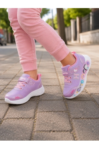 Mini Bonito Kız Erkek Çocuk Sneakers Spor Ayakkabı Desenli Tabanlı Modern Günlük Rahat Çocuk Ayakkabısı Lila