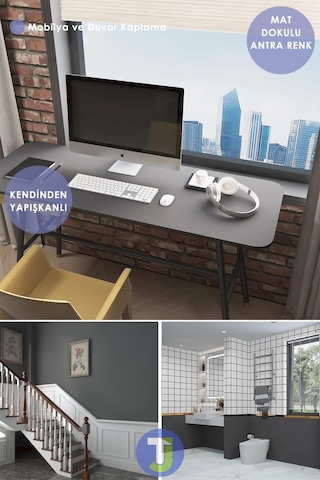 Technojet Kendinden Yapışkanlı Mat Renkli Mutfak Banyo Tezgah Duvar Dolap Ve Masa Kaplama 60cmx100cm 001