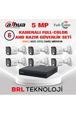 Dahua 5 Mp 6 Kameralı Sesli 30 Metre Renkli Gece Görüşlü Full Hd Kamera Seti