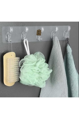 Askı 5li Şeffaf Kendinden Yapışkanlı Güçlü Askılık Banyo Mutfak Kapı Arkası Tek Paket Renkli Diğer