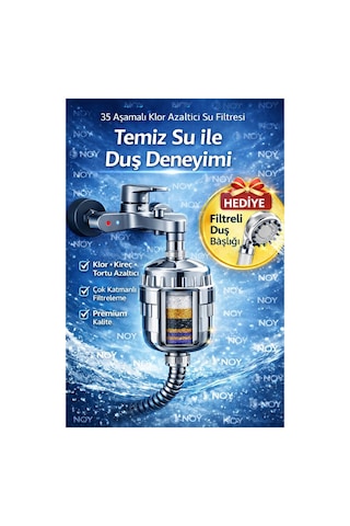Noy Duş Filtresi Cihazı Duş Sistemi Uyumlu Kireç Ve Klor Önleyici Su Arıtma