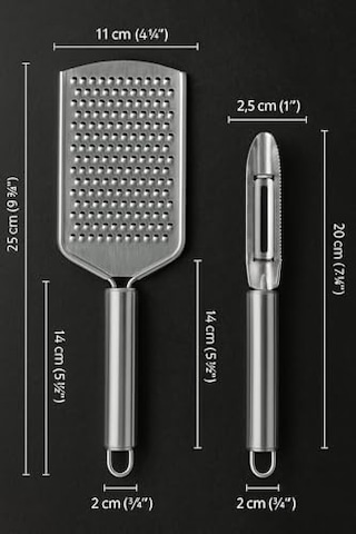 Paslanmaz Çelik Mutfak Rende Ve Sebze Soyacağı Seti, Ergonomik Saplı, Çok Amaçlı Dayanıklı Rende, Soyacak, Meyve, Sebze Ve Peynir İçin Uygun Mutfak Aleti Seti