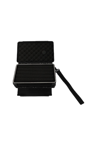 Quantum Seyahat Tipi 5 Taşıma Kordonlu Siyah Humidor Puro Kutusu - Trz3018