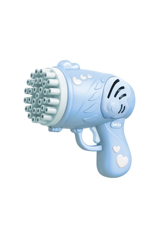 33 Kanal Işıklı Pilli Baloncuk Makinesi Köpük Tabancası Bubble Gun Machine - Mavi