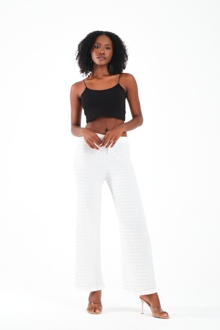 By Papi Örme Pantolon Beyaz