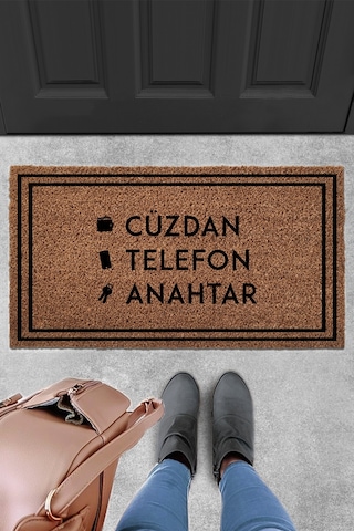 Evaşk Kapı Önü Vinil Tabanlı Kıl Ko ko Paspas