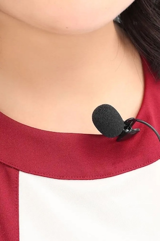 Thentech 3.5mm Jak Girişli Telefon Uyumlu Profesyonel Yayın Mikrofonu Ses Yalıtım Süngerli Yaka Mikrofonu