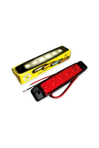 Ahmet Otomotiv Sanel 10 Adet 6 Ledli Kırmızı Parmak Led 24v Lamba Basamak Aydınlatma