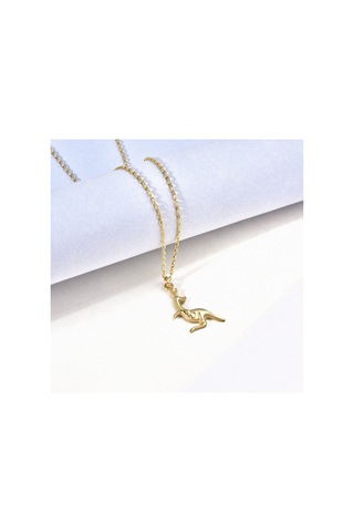 14 Ayar Mikron Altın Kaplama Kanguru Figürlü Gümüş Kolye - Cn00474 Altın