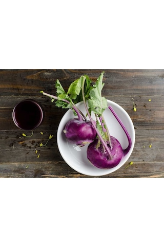 Mor Kohlrabi Tohumu Geleneksel Mor Alabaş Purple Vienna