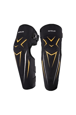 Sones Motolsg 2 İn 1 Motosiklet Bisiklet Sürme Sıcak Polar Yumuşak Koruyucu Dişli Diz Pedleri Sarı - Siyah