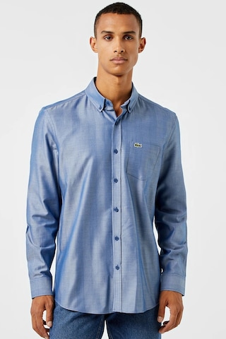 Lacoste Men's Slim Fit Blue Shirt Slim Fit Pamuklu Erkek Gömlek Mavi