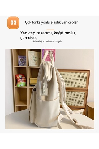 Hafif Seyahat Sırt Çantası Anne Çantası-beyaz Beyaz