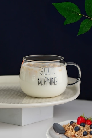 Porsima 2088 2li Borosilikat Isıya Ateşe Dayanıklı Cam Kulplu Çay Bardağı Kahve Bardak Kupa Şeffaf 400 Ml Şeffaf