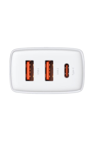 Baseus Compact Qc 30w Duvar Şarj Cıhazı Çıkış :2xusb 1xtype-c Beyaz Ccxj-e02
