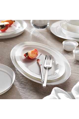 Schafer Superfine Bone Lux Yemek Takımı 56 Parça-platin Beyaz - Platin