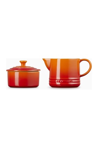 Le Creuset Seramik Sütlük Ve Şekerlik Seti Cezveler Turuncu