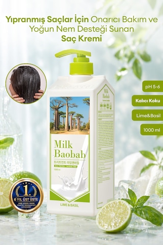 Yıpranmış Saçı Onaran Nemlendirici Saç Kremi Mılk Baobab Original Treatment Lime & Basil
