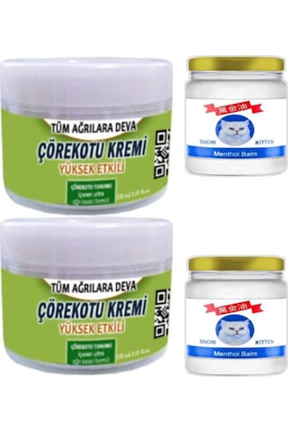Çörek Otu Kremi 2x150 Ml Rahatlatıcı Krem +snow Kitten 2x50 Ml Menthol Balm