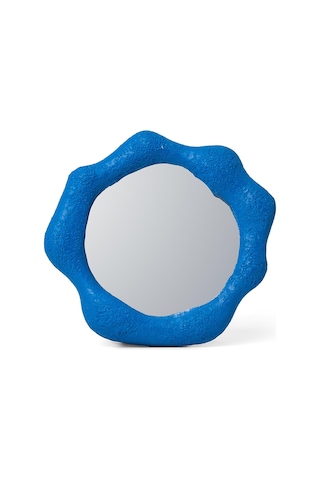 Taş Görünümlü Mavi Duvar Aynası Mavi