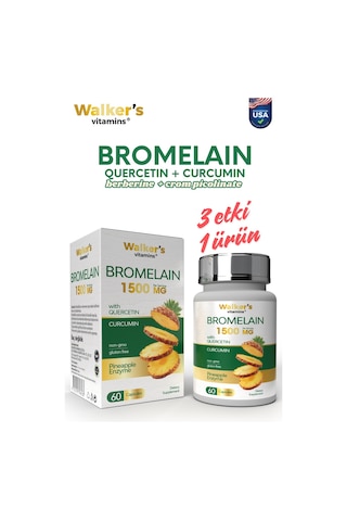 Walker's Vitamin Bromelain 1500 MG Takviye Edici Gıda 60 Kapsül