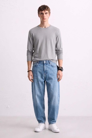 Barrels And Oıl Erkek Bisiklet Yaka İnce Sweatshirt 5074 - Açık Haki Açık Haki
