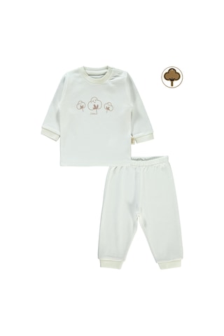 Civil Baby Bebek Organik Pijama Takımı 1-9 Ay Ekru