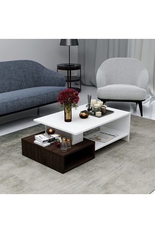 Dux Dekoratif Orta Sehpa Beyaz - Ceviz