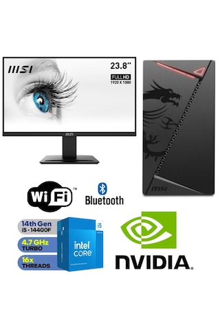 MSI I514 Core i5-14400F 16 GB 500 GB M.2 SSD 4 GB GT 730 24" W11P Masaüstü Bilgisayar