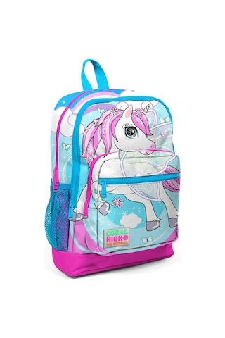 Coral High Mavi Unicorn Kız Çocuk İlköğretim Okul Sırt Çantası Ve Beslenme Çanta Seti