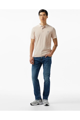 Washed Erkek Slim Fit Polo T-shirt Haki