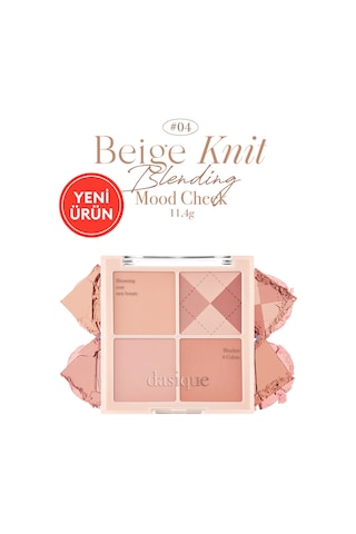 Dasique Karıştırılabilir Renk Tonlarına Sahip 4 Lü Allık Paleti Blending Mood Cheek 04 Beige Knit 04 Beige Knit