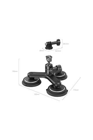 Smallrig 4468 Üçlü Manyetik Vakumlu Montaj Destek Seti Aksiyon Kameraları İçin Siyah