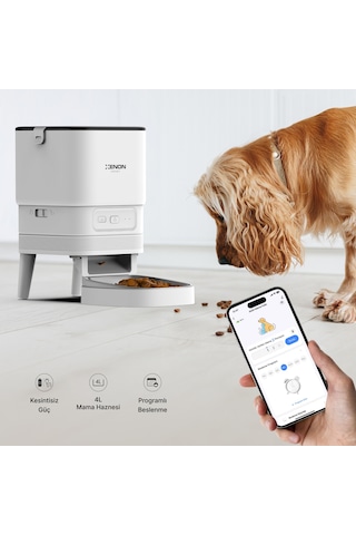 Xenon Smart Akıllı Otomatik Paslanmaz Çelik Besleme Kaseli Wi-Fi Kedi Köpek Mama Kabı X8612