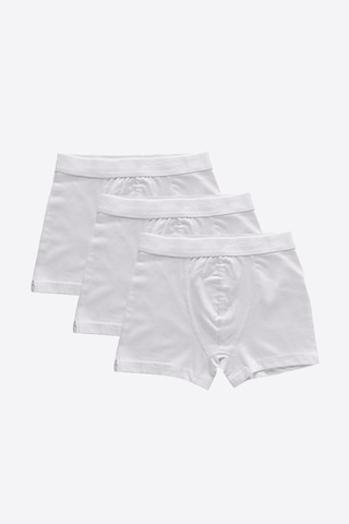 Malabadi Erkek Çocuk Beyaz 3 Lü Paket Pamuk Elastan Boxer 208