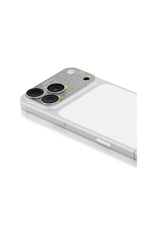 İphone 18 Pro Max Uyumlu Skinarma Sonar Serisi Ionix Kamera Lens Koruyucu Gümüş
