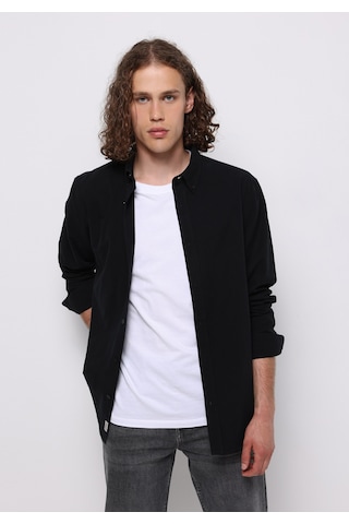 Colin's Colins Regular Fit Shirt Neck Düz Erkek Siyah Uzun Kol Gömlek Cl1073845 Q1.v2 Blk Siyah