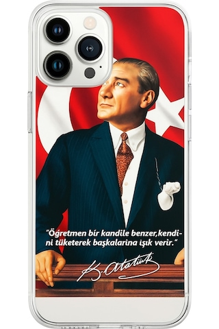 Kişiye Özel Atatürk Temalı Telefon Kılıfı Uv Baskı Türk Bayraklı Tüm Telefon Modelleri Uyumlu