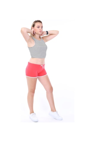 Toontoy Kids Toontoy Kadın Beli Lastikli Crop Şort Nar Çiçeği