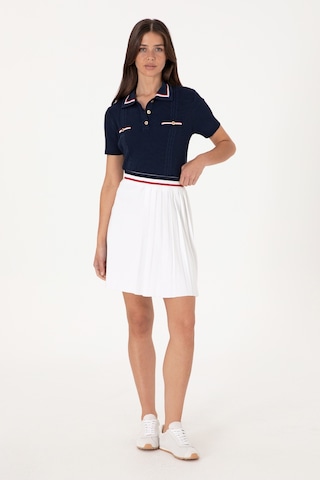 U.S. Polo Assn. Kadın Beyaz Mini Boy Triko Etek 50299379-VR013