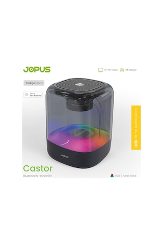Jopus Castor Cam RGB Aydınlatmalı Bluetooth Hoparlör