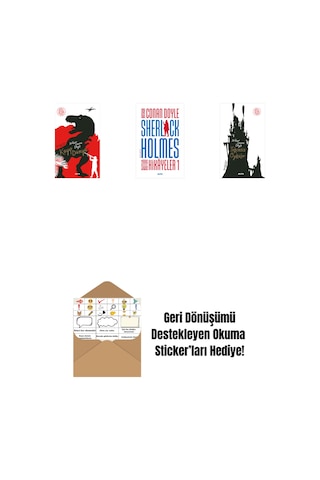 Kayıp Dünya + Sherlock Holmes - Bütün Hikayeler 1 Ciltli + Tekinsiz Öyküler + Okuma Sticker'ları