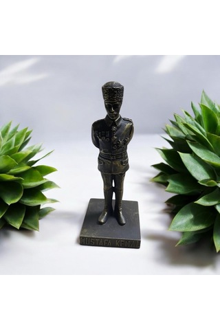 Mustafa Kemal Yazılı Atatürk Büstü - Bronz Görünümlü - Özel Tasarım Atatürk Biblosu