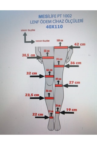 Mesilife L Beden Bacak Uyumlu Lenf Ödem Cihazı 110 x 40 CM