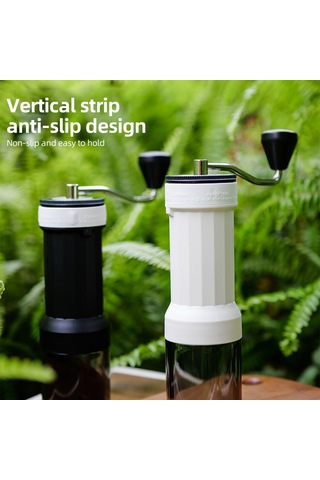 Qingmipy 40 Seviye Ayarlı Manuel Kahve Değirmeni - Paslanmaz Çelik Bıçaklı, Seyahat Ve Kamp İçin Portatif Beyaz