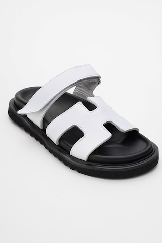 Luvishoes Luvi Shoes Morte Beyaz Cilt Hakiki Deri Kadın Terlik Beyaz