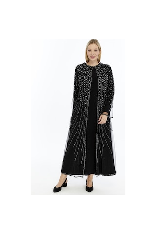 Modabanuda Betül 2'li Takım Taşlı Abaya Siyah