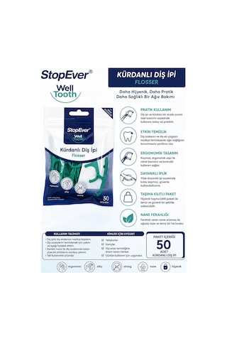 Tr Stopever Well Tooth Kürdanlı Diş İpi Flosser 50'li Paket