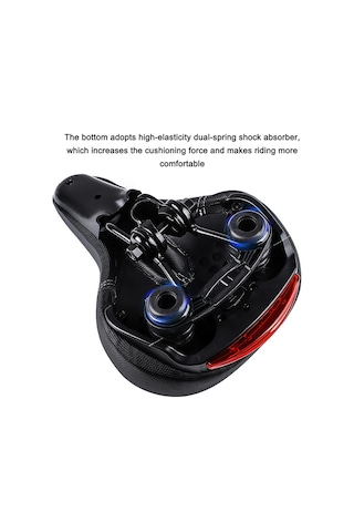 Padalink Mtb Ve Yol Bisikletleri İçin Konforlu, Ergonomik Ve Havalandırmalı Kuyruk Işıklı Bisiklet Sele Yastığı Siyah